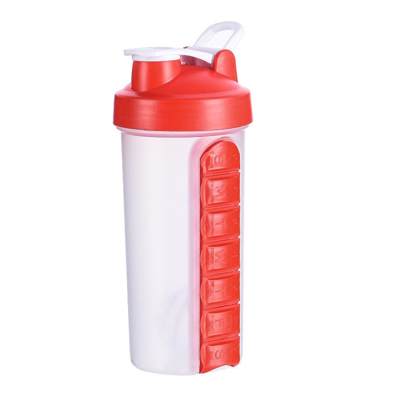 Outdoor Portable Water Bottle One Week Use Medicine Box Cup