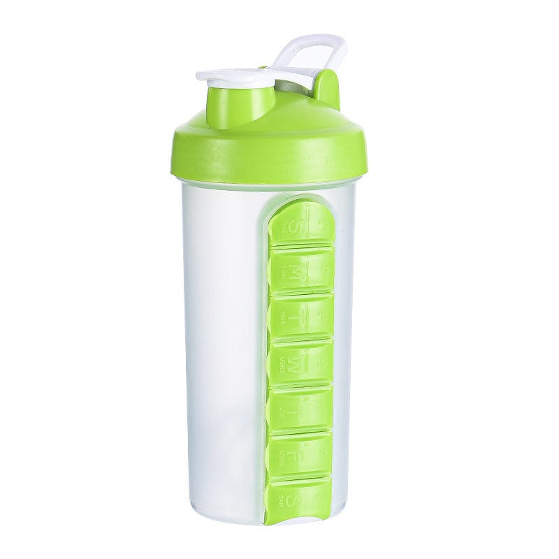 Outdoor Portable Water Bottle One Week Use Medicine Box Cup